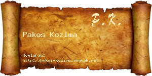 Pakos Kozima névjegykártya